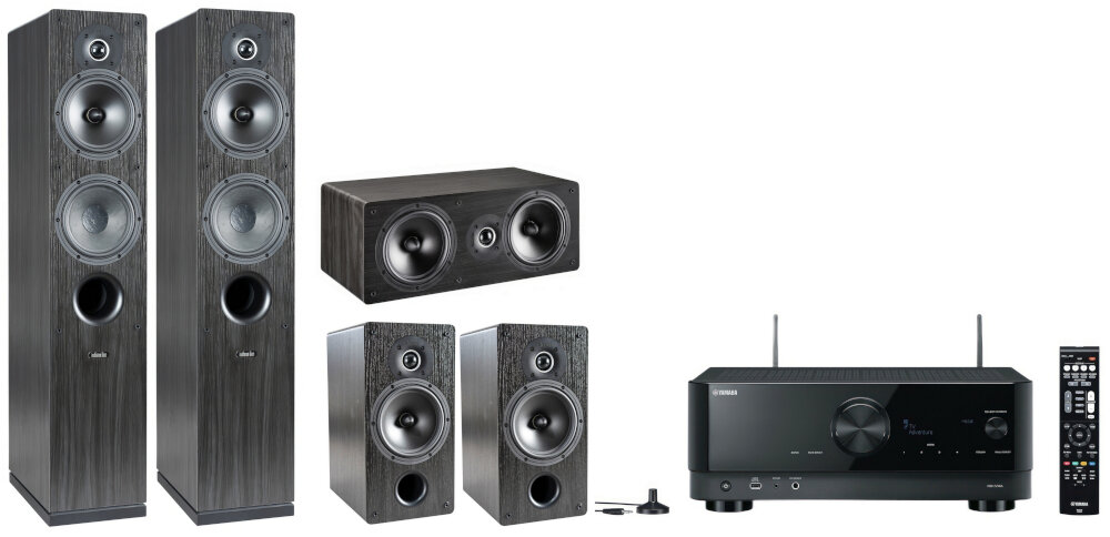 Kino domowe YAMAHA RX-V4A + INDIANA LINE Tesi 561+261+761 Czarny - Kino domowe dla entuzjastów