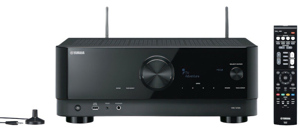 Kino domowe YAMAHA RX-V4A + INDIANA LINE Tesi 561+261+761 Czarny - Złącza HDMI 8K