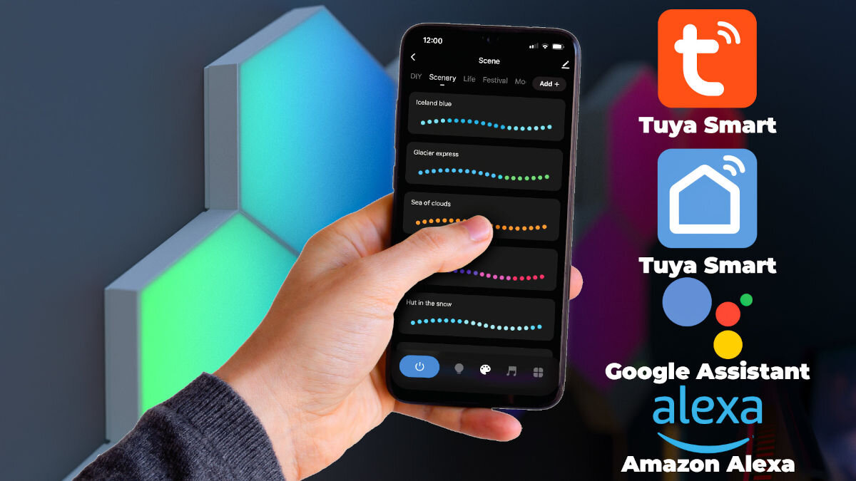LAMPKI MODUŁOWE FROGGIEX FX-GL2-HL-RGB zintegrowane z aplikacją Tuya SmartLife sterowanie z dowolnego miejsca za pomocą smartfona kompatybilne z Amazon Alexa Google Assistant