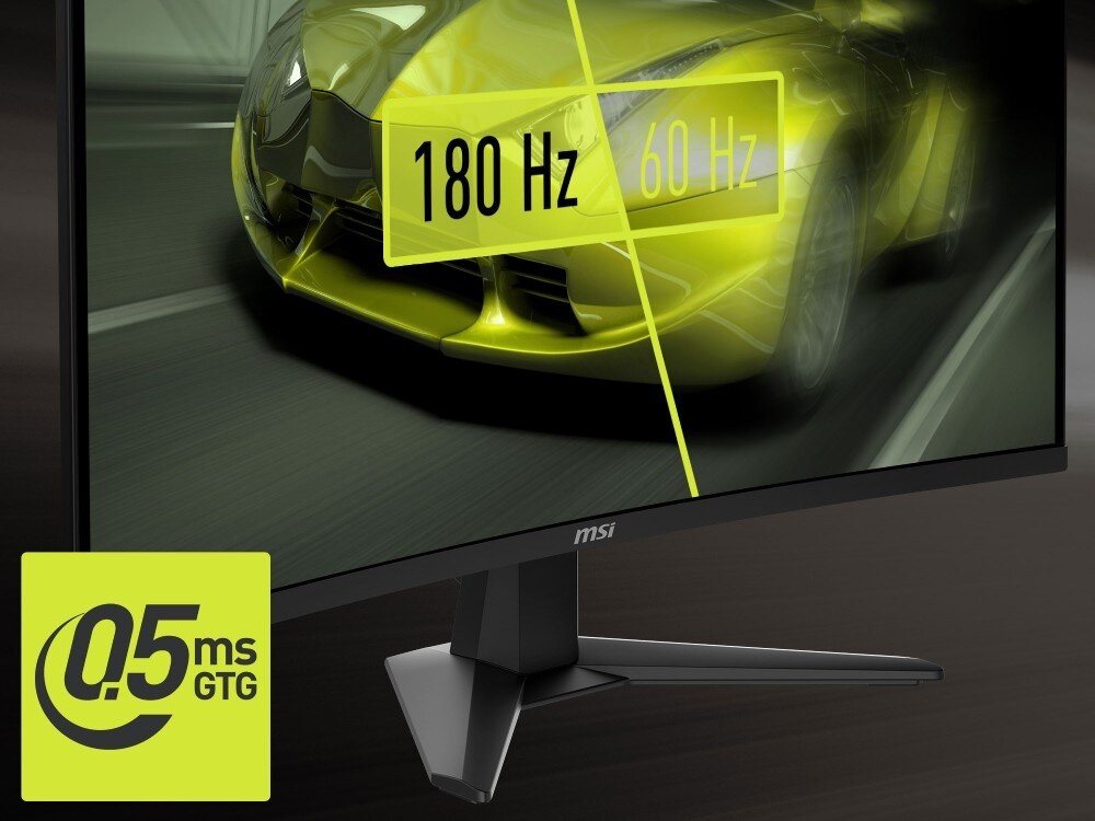 Monitor MSI MAG 32CQ6F 31.5 2560x1440px 180Hz 0.5 ms [GTG] Curved matryca czas reakcji odświeżanie synchronizacja