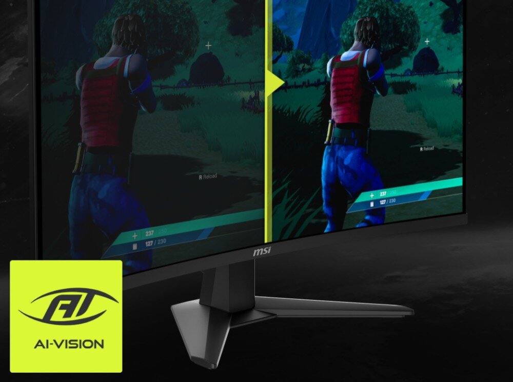 Monitor MSI MAG 32CQ6F 31.5 2560x1440px 180Hz 0.5 ms [GTG] Curved funkcje MSI AI Vision tryb konsoli wykrywanie ustawień
