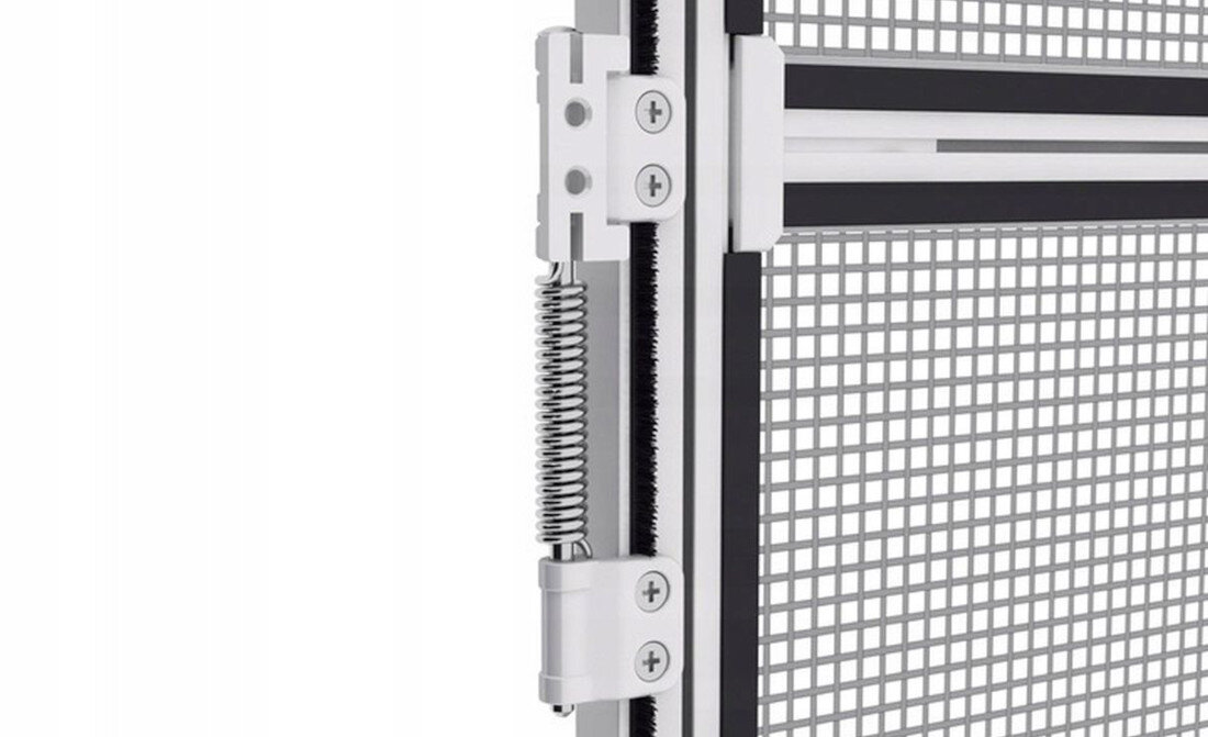 Moskitiera EASY LIFE MAKO Proline Alu 100 x 215 Biały Łatwy i szybki montaż Zawiasy automatycznie dopasowują się do szyny prowadzącej ułatwienie instalacja instrukcja proces montażu szybkie i bezproblemowe dopasowanie