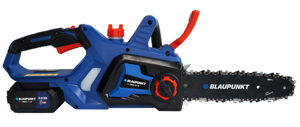Piła akumulatorowa BLAUPUNKT CS3120 prowadnica dlugosc 250 mm predkosc lancucha 5,7 m/s glebokosc ciecia do 235 mm