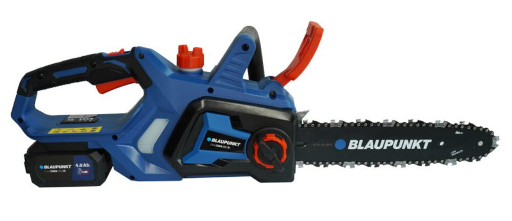 Piła akumulatorowa BLAUPUNKT CS4120 prowadnica dlugosc 300 mm predkosc lancucha 4,95 m/s glebokosc ciecia do 263 mm