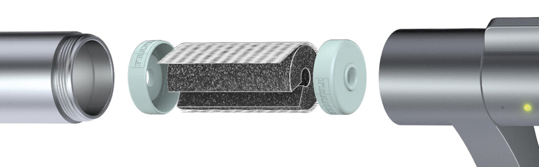 Zestaw filtrów FRANKE Vital High Performance 112.0607.498 Proces filtracji Filtr wstępny Membrana z nanotechnologią Filtr z węglem aktywnym zanieczyszczenia woda
