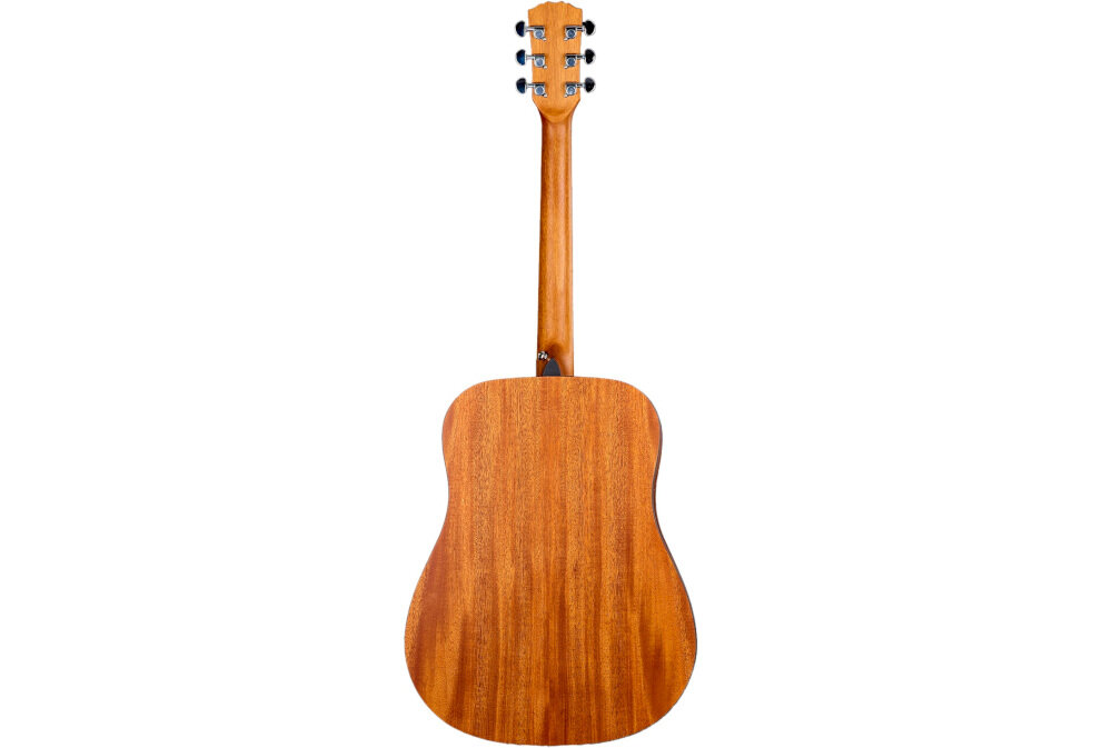 Gitara akustyczna ARROW Silver D 20 progów szerokość siodełka 43 mm, gitara od tyłu na białym tle