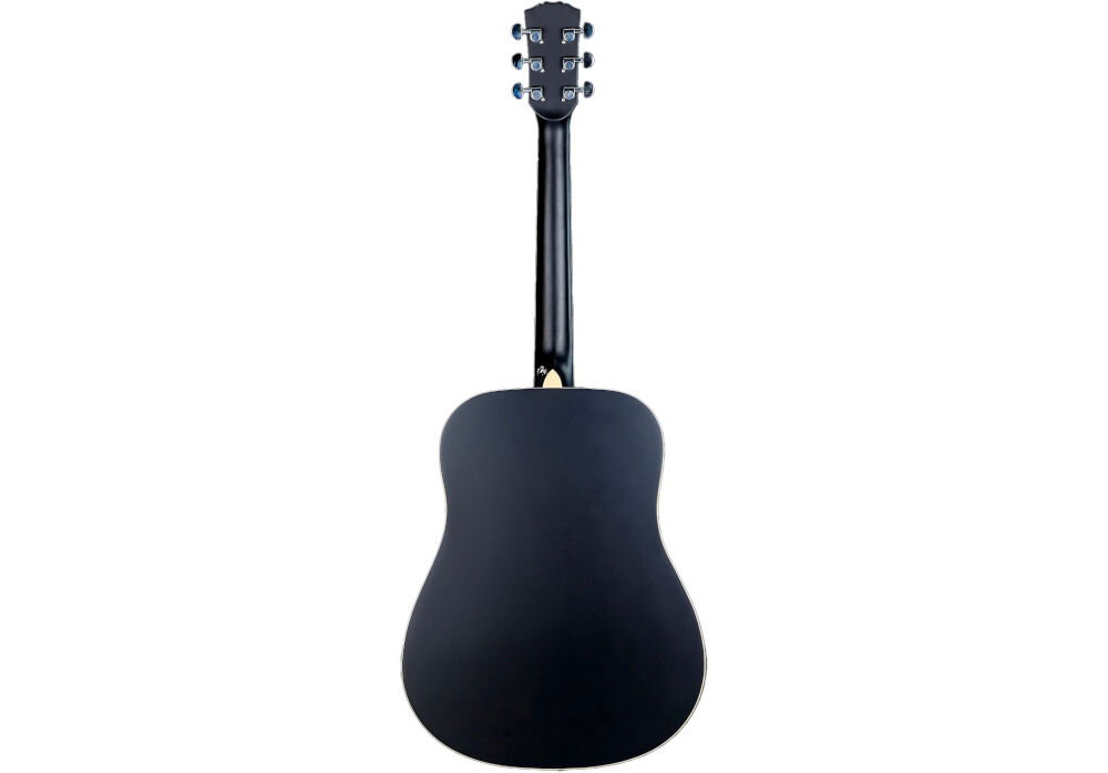 Gitara akustyczna ARROW Silver D świerk Engelmanna top brzmienie, gitara od tyłu na białym tle