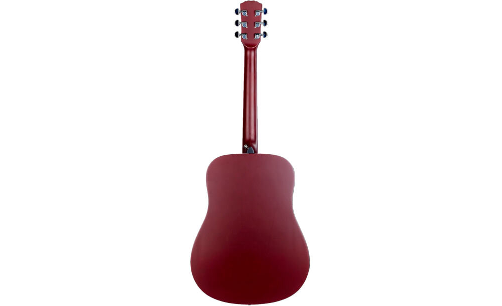 Gitara akustyczna ARROW Silver D dreadnought korpus 4/4, gitara od tyłu na białym tle