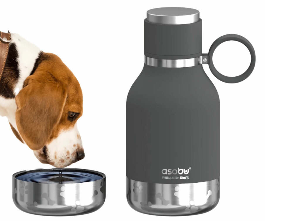 Butelka ASOBU AS-SDB1 0.975 l Czarny Wyjmowana miska dla wygody funkcja miski wygodne i higieniczne rozwiązanie 