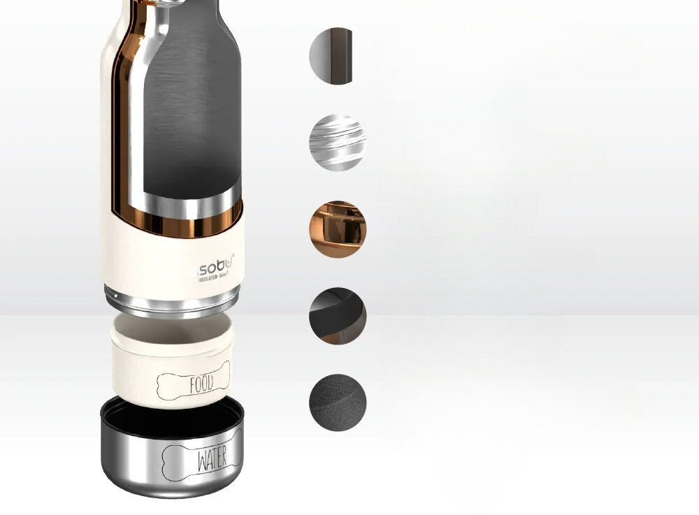 Butelka ASOBU Buddy Biały wygoda komfort podwójna izolacja próżniowa zimna woda orzeźwienie Szczelna nakrętka ergonomiczny uchwyt kształt