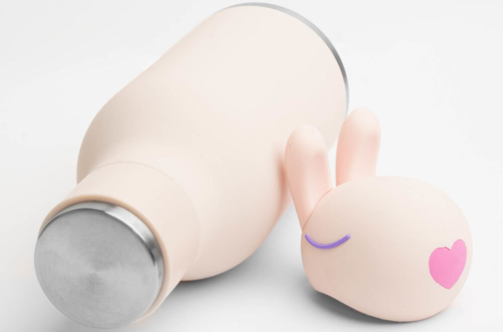 Butelka ze stali nierdzewnej ASOBU Bestie Bottle Bunny Różowy butelka króliczek różowy nosek uszka serduszko