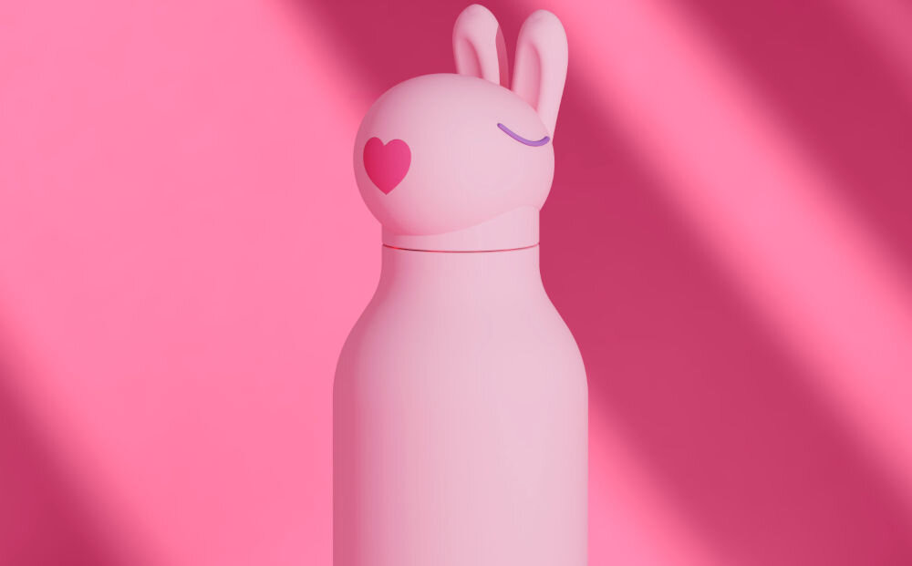 Butelka ze stali nierdzewnej ASOBU Bestie Bottle Bunny Różowy dwuścienna konstrukcja z miedzianą powłoką optymalna izolacja termiczna napoje pozostają gorace do 12 godzin a zimne do 24 godzin silikonowy ustnik miękka słomka łatwe przyjemne picie antypoślizgowe dno z silikonowym wykończeniem stabilnośc zapobieganie przypadkowemu przewróceniu praktyczna w każdej sytuacji