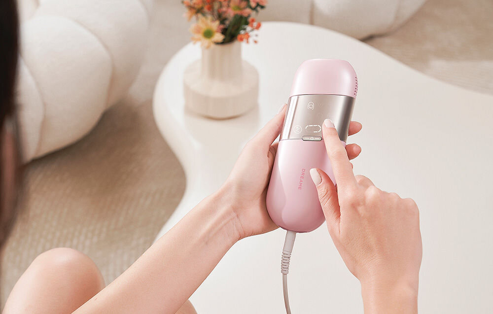 Depilator DREAME IPL D-1186PK Różowy efekty po 3 tygodniach do 4,3J
