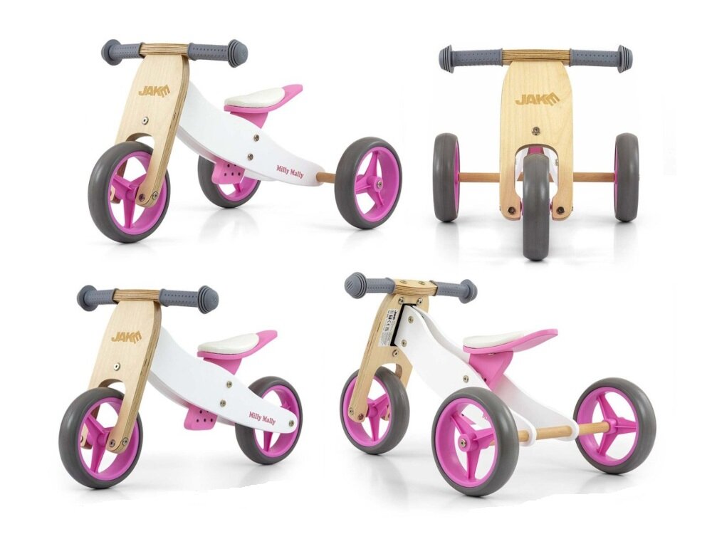 Rowerek biegowy MILLY MALLY Jake 2w1 Classic Różowy pierwszy rowerek zabaw nauka bezpieczenstwo
