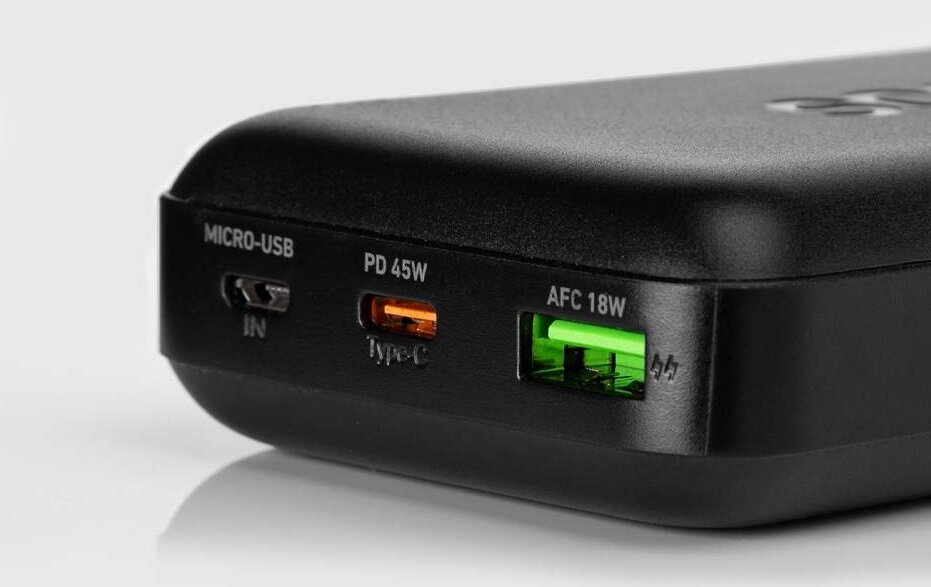 Powerbank SBS TTBB20000PD45WK 20000 mAh 45W Port USB-C z szybkim ładowaniem PD 45W dla smartfona 45 W z Power Delivery (PD).