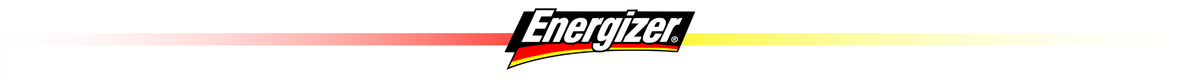 Logo Energizer z gradientowym tłem w kolorach czerwonym i żółtym.