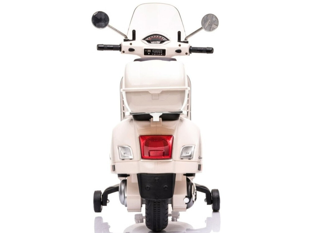 Motorek elektryczny MILLY MALLY Vespa GTS Super Biały wyswietlacz kontrola odczytywanie parametrow dwa lusterka realistyczny wyglad
