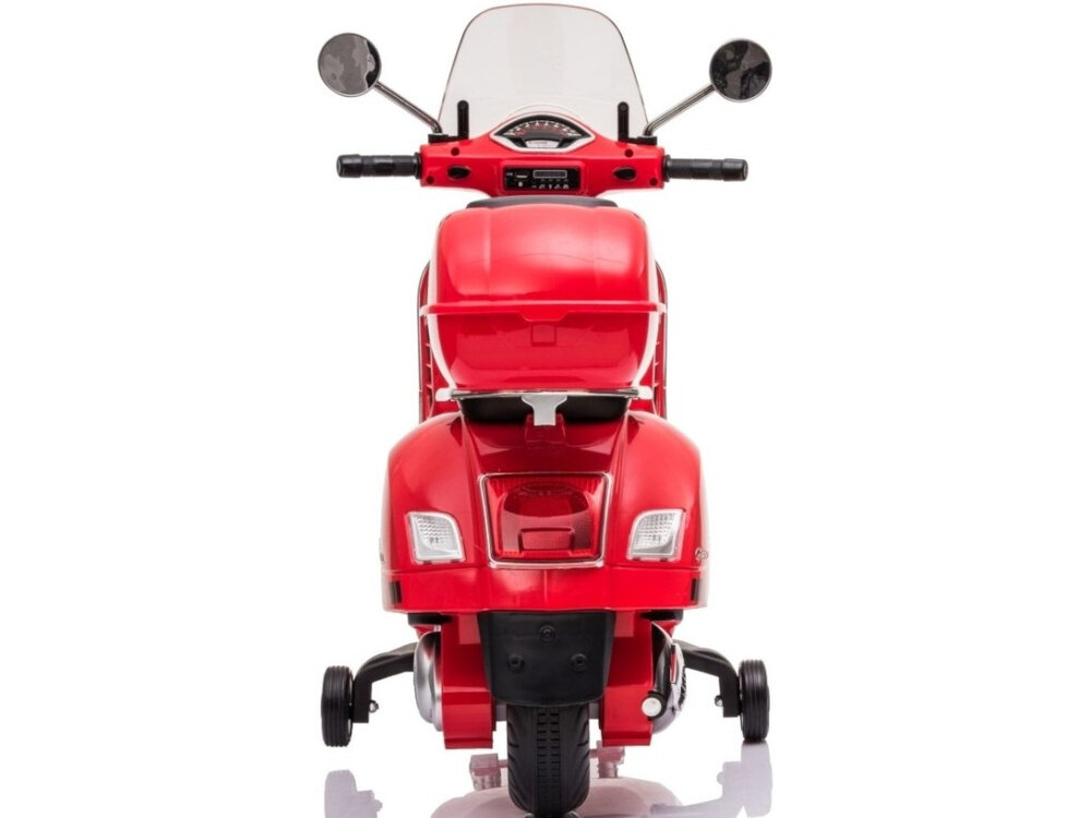 Motorek elektryczny MILLY MALLY Vespa GTS Super Czerwony wyswietlacz kontrola odczytywanie parametrow dwa lusterka realistyczny wyglad