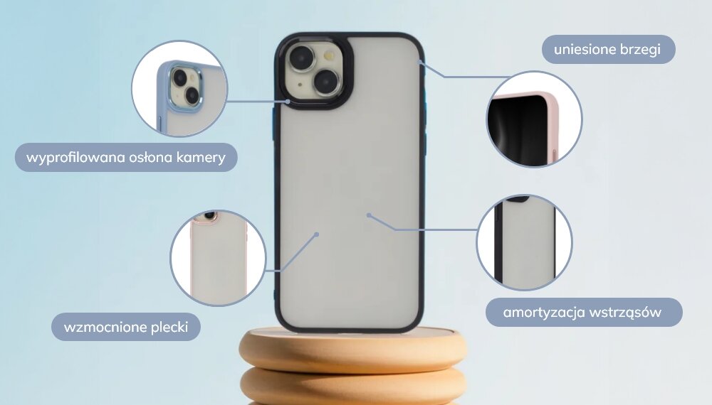 Etui TECTO SHIELD Satin Elegant Matt bezpieczenstwo telefon oslona kamera ekran pierscien pc tpu