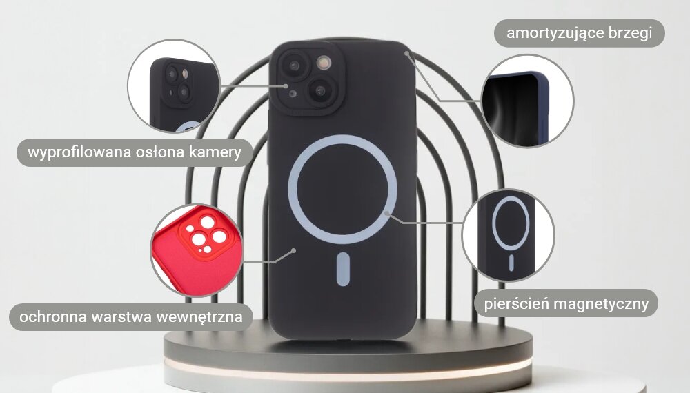 Etui TECTO SHIELD Silicon Soft Mag bezpieczenstwo telefon oslona kamera ekran pierscien pc tpu