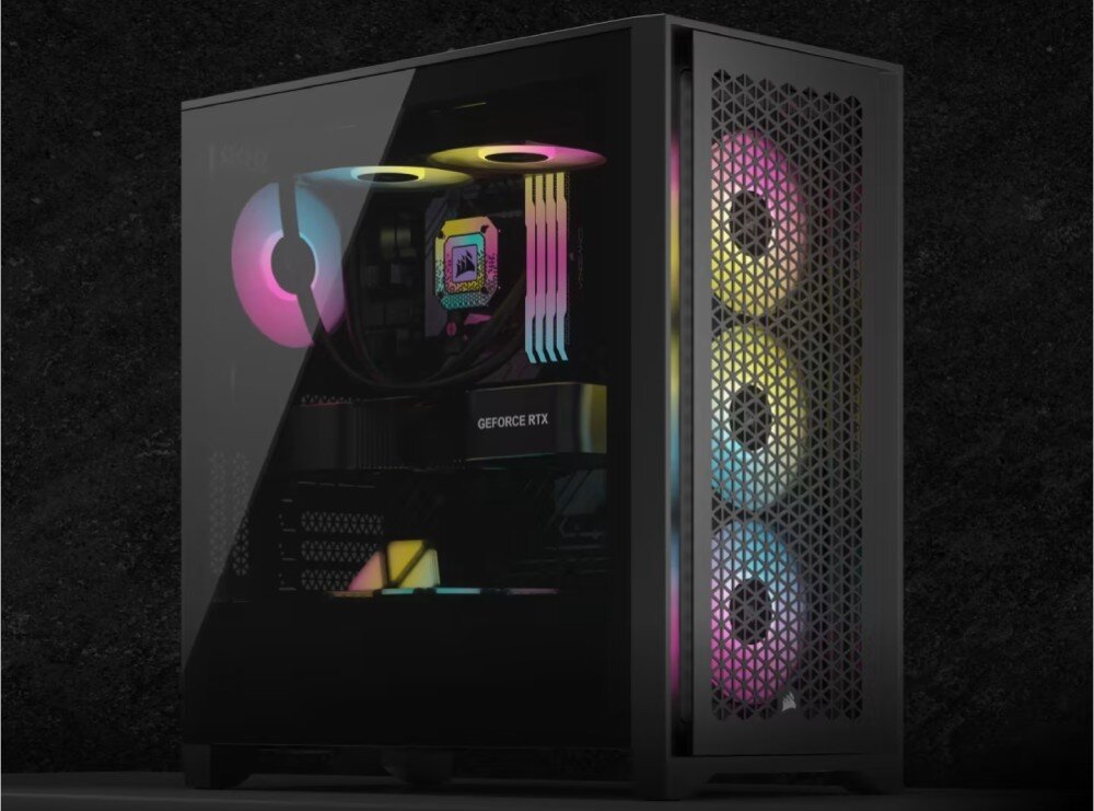 Komputer MAD DOG CORSAIR5000D-A01WR32 R9-7950X3D 32GB RAM 2TB SSD Radeon RX7800XT Wi-Fi Windows 11 Home obudowa wygląd konstrukcja wentylacja porty