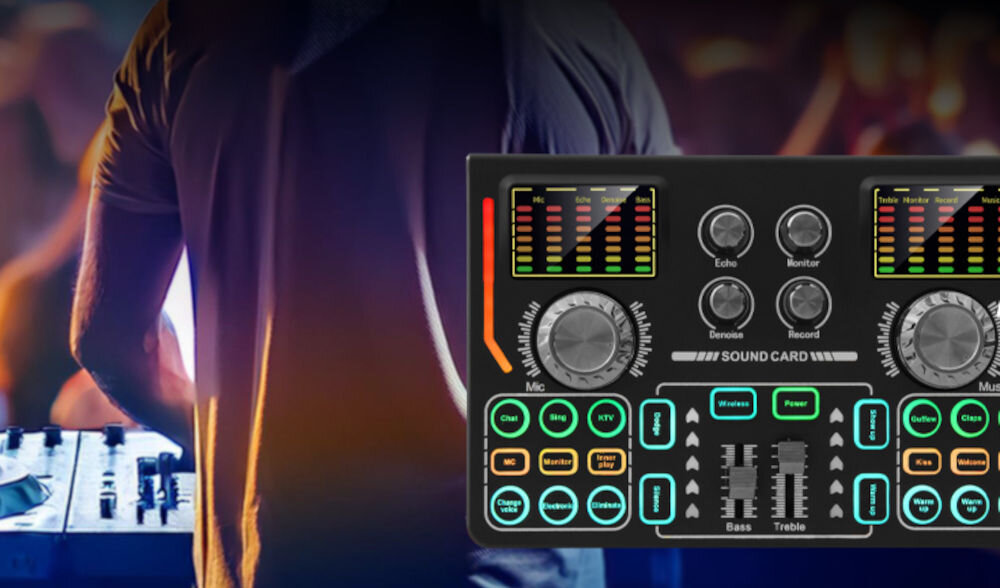 Mikser audio MUSICMATE MM-SC200 SonicLink ponad 20 różnych efektów i filtrów dźwięku bez konieczności użycia dodatkowego oprogramowania