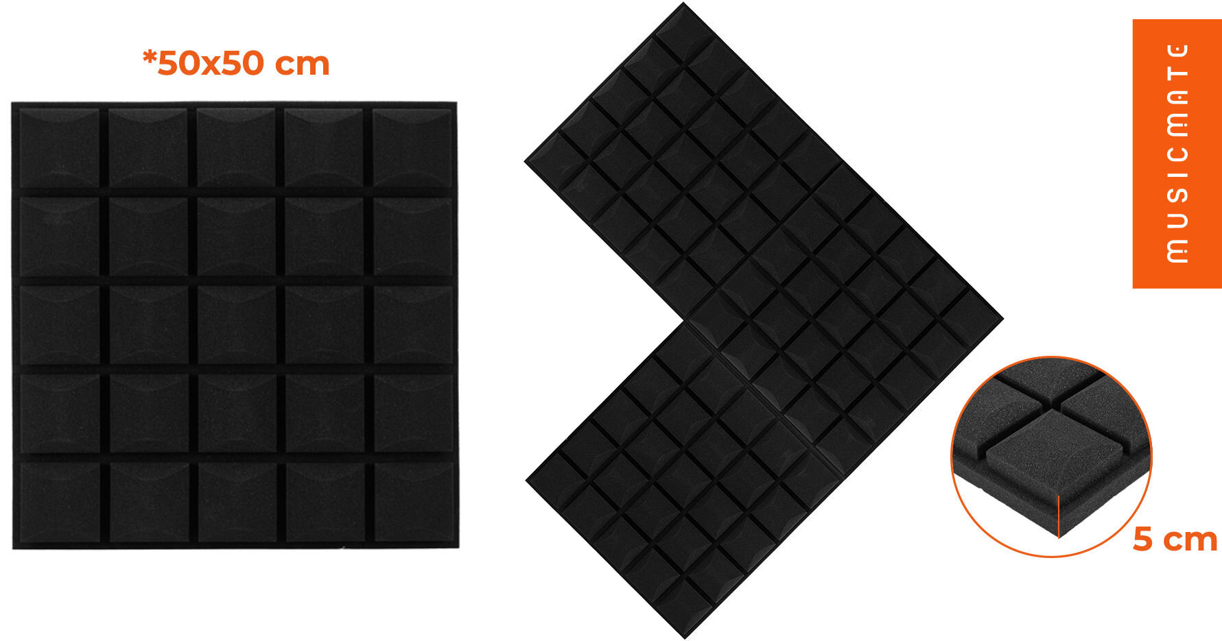 Panel akustyczny MUSICMATE MM-Block (4 szt.) montaż przycinanie trwałość