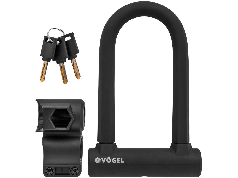 Zapięcie rowerowe VÖGEL VZP301 U-lock Czarny średnica 17 mm odporny na przeciecie uderzenie