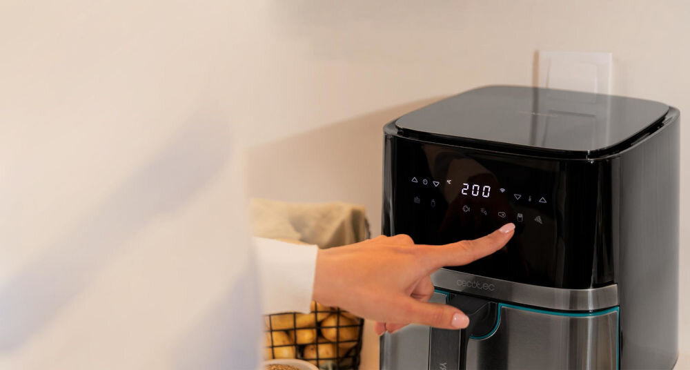 Frytkownica beztłuszczowa CECOTEC Cecofry Full InoxBlack 5500 Pro Air Fryer 8 trybów automatycznych ułatwienie procesu gotowania odpowiedni tryb przygotowanie ulubionych potraw w prosty sposób automatyczne programy wygoda precyzja w kuchni