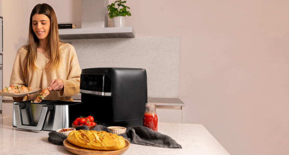 Frytkownica beztłuszczowa CECOTEC Cecofry Dual 9000 Air Fryer doskonały wybór wszechstronne wydajne łatwe w obsłudze urządzenie przygotowanie zdrowych smacznych posiłków