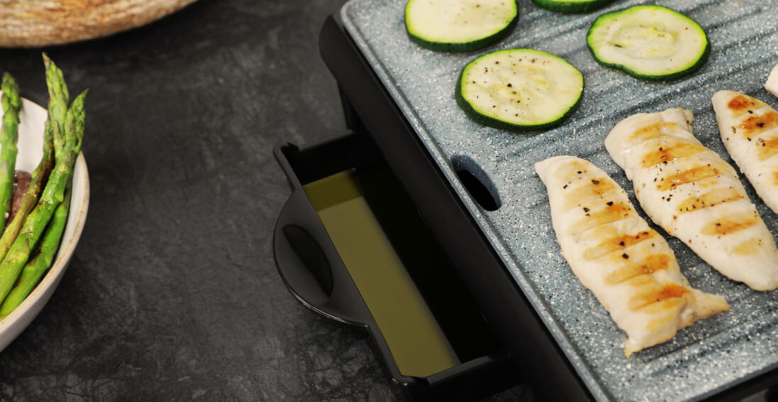 Grill elektryczny CECOTEC Rock nGrill 1500 Rapid Tacka na tłuszcz czyszczenie