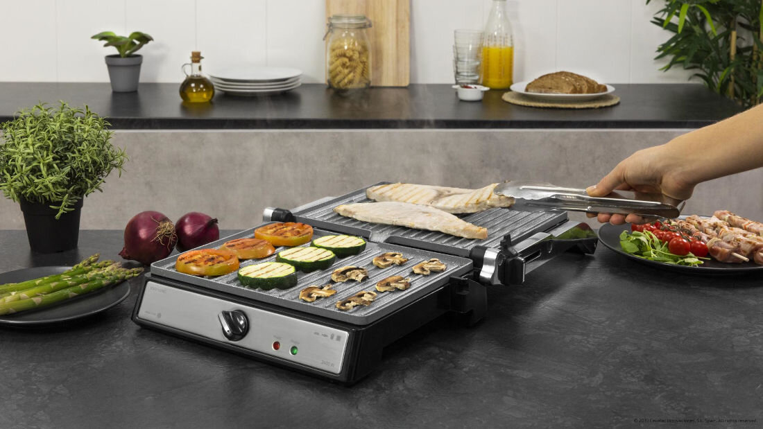 Grill elektryczny CECOTEC Rock nGrill 2400 UltraRapid Czarny Kamienna powłoka moc powłoka kamień Technologia RockStone