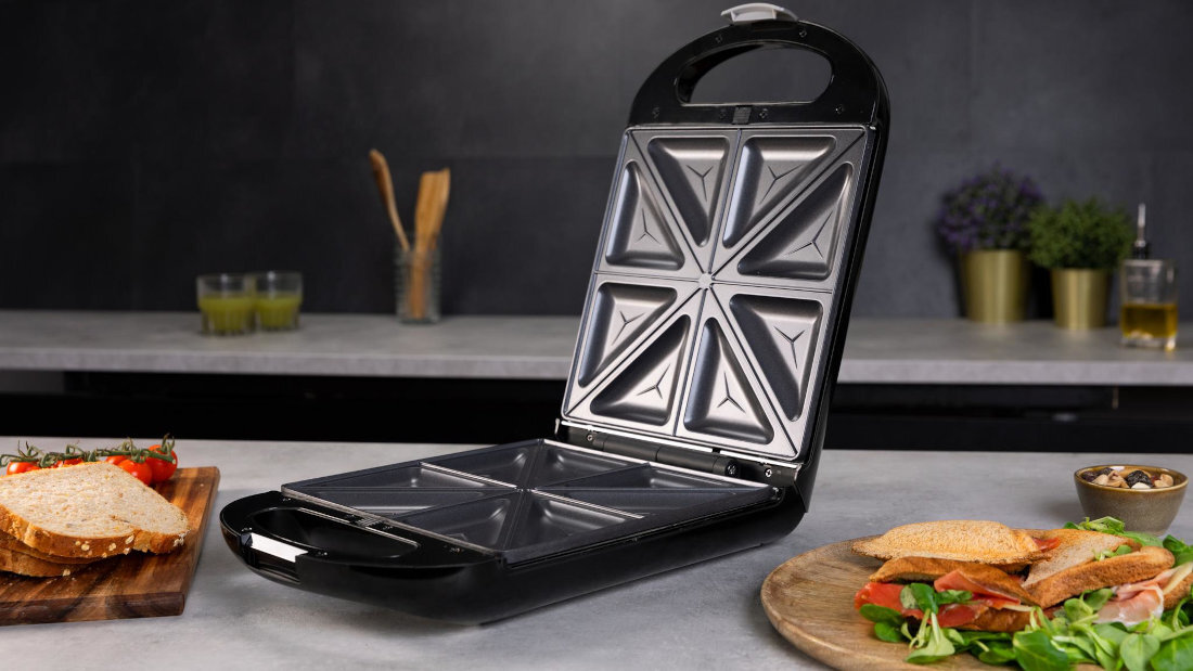 Opiekacz do kanapek CECOTEC Rock'nToast Family 3in1 Czarny Nieprzywierająca powłoka czyszczenie