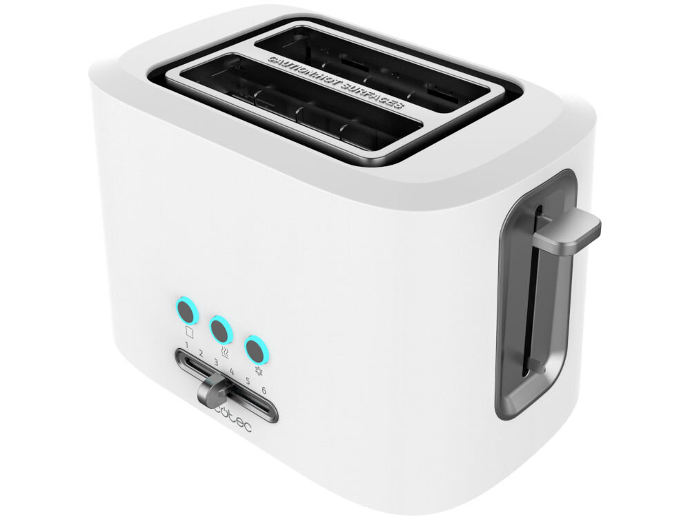 Toster CECOTEC Toast&Taste 9000 Double Biały design istotny element elegancki minimalistyczny wygląd wpisuje się w każde wnętrza kuchenne biała kolorystyka stylowe wykończenie elegancki charakter estetyczny dodatek