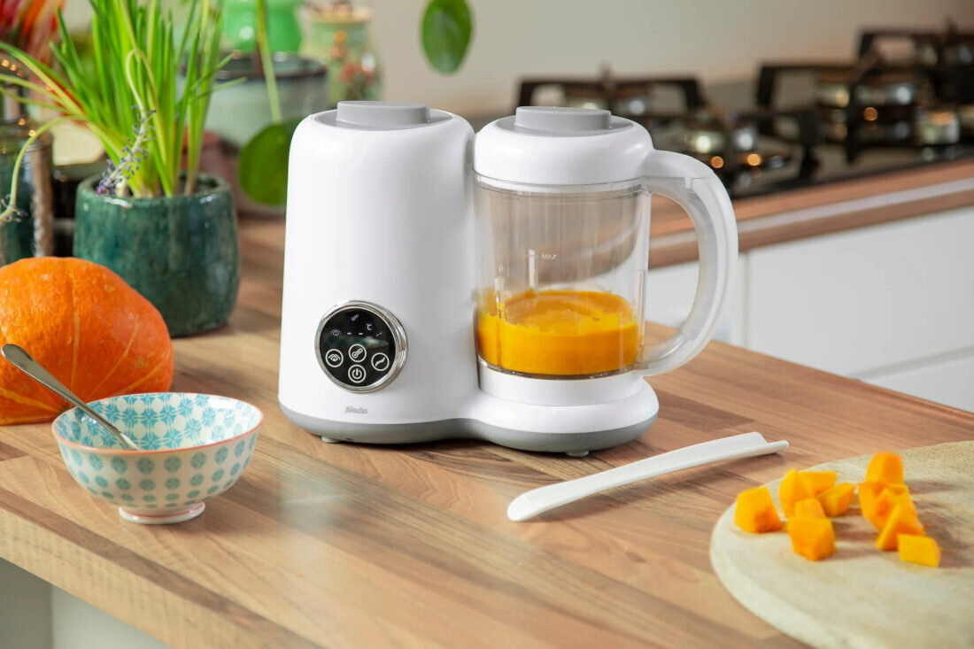 Urządzenie do przygotowywania posiłków ALECTO BFP-66 urządzenie 5w1 gotowanie na parze przygotowywanie puree podgrzewanie posiłków podgrzewanie butelek sterylizacja posiłki