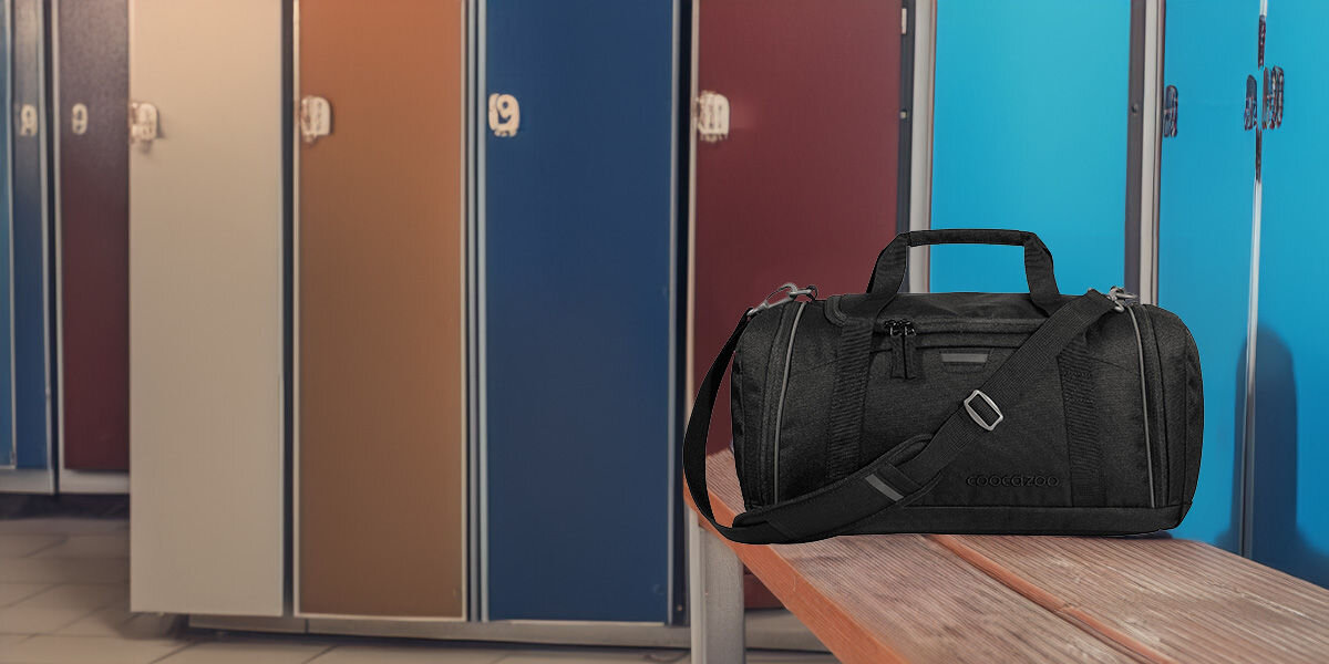 Torba sportowa COOCAZOO 2.0 Black Coal Czarny Odblaski dla bezpieczeństwa