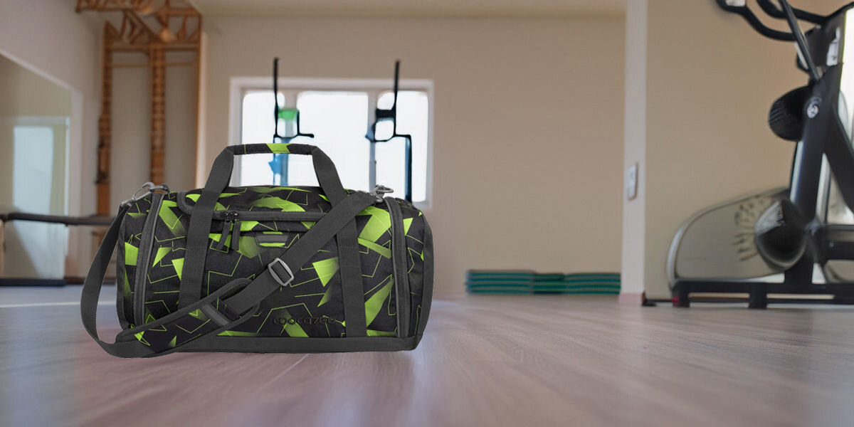 Torba sportowa COOCAZOO 2.0 Lime Flash Czarno-zielony Kompaktowa i pojemna torba sportowa
