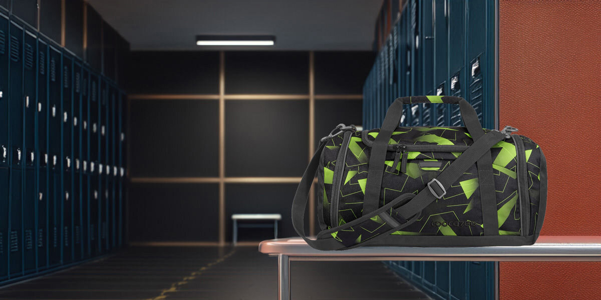 Torba sportowa COOCAZOO 2.0 Lime Flash Czarno-zielony Stylowy design 100 % z recyklingu butelek PET