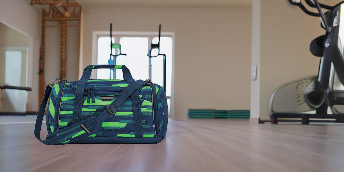 Torba sportowa COOCAZOO 2.0 Lime Stripe Niebiesko-zielony Granatowy Kompaktowa i pojemna torba sportowa