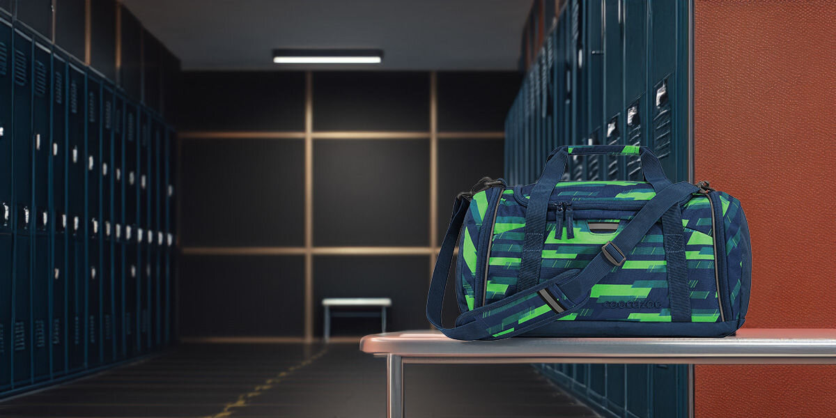 Torba sportowa COOCAZOO 2.0 Lime Stripe Niebiesko-zielony Granatowy Stylowy design 100 % z recyklingu butelek PET