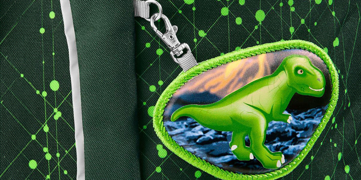 Plecak STEP BY STEP Junior Kiga Mini Dino Nilo Zielony wymienne ozdoby KIGA MAGS magnetyczne mocowanie