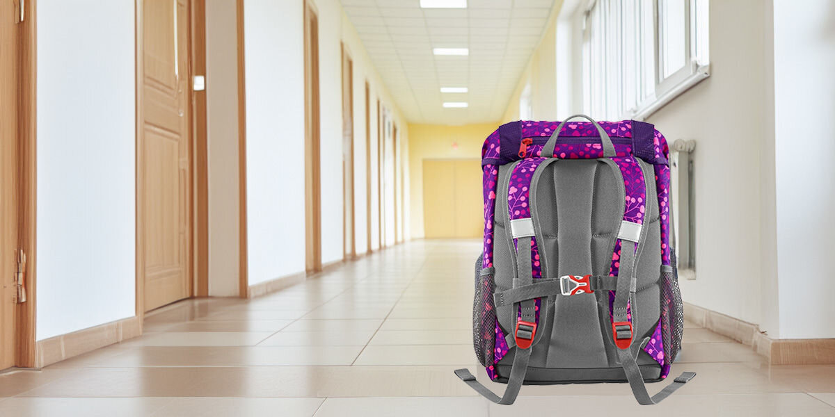 Plecak STEP BY STEP Junior Kid Butterfly Fioletowy Wygoda i ergonomia wyprofilowany tył pasek piersiowy
