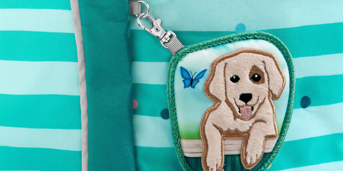 Plecak STEP BY STEP Junior Kiga Mini Dog Lucky Zielony wymienne ozdoby KIGA MAGS magnetyczne mocowanie