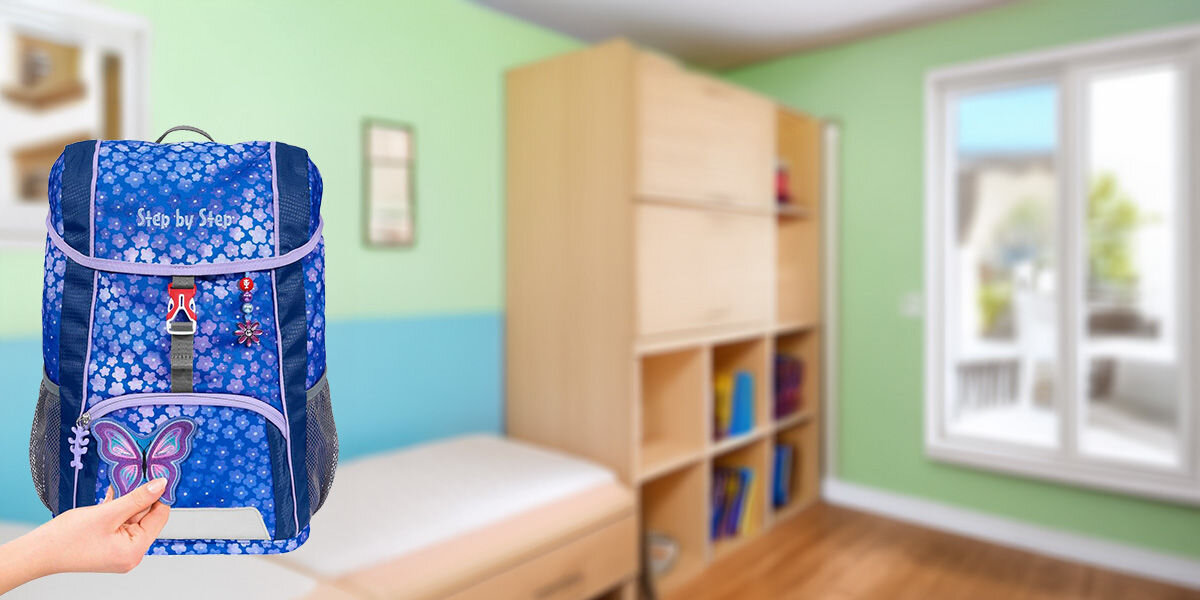 Plecak STEP BY STEP Junior Kid Butterfly Maja Niebiesko-fioletowy Zrównoważony wybór wyprodukowany z przetworzonych butelek PET