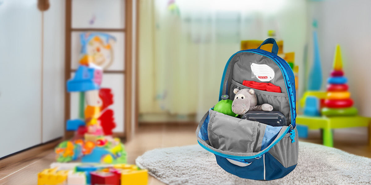 Plecak STEP BY STEP Junior Kiga Maxi Koala Coco Niebieski dedykowana kieszeń na butelkę praktyczna kieszeń z przodu dwie kieszenie boczne