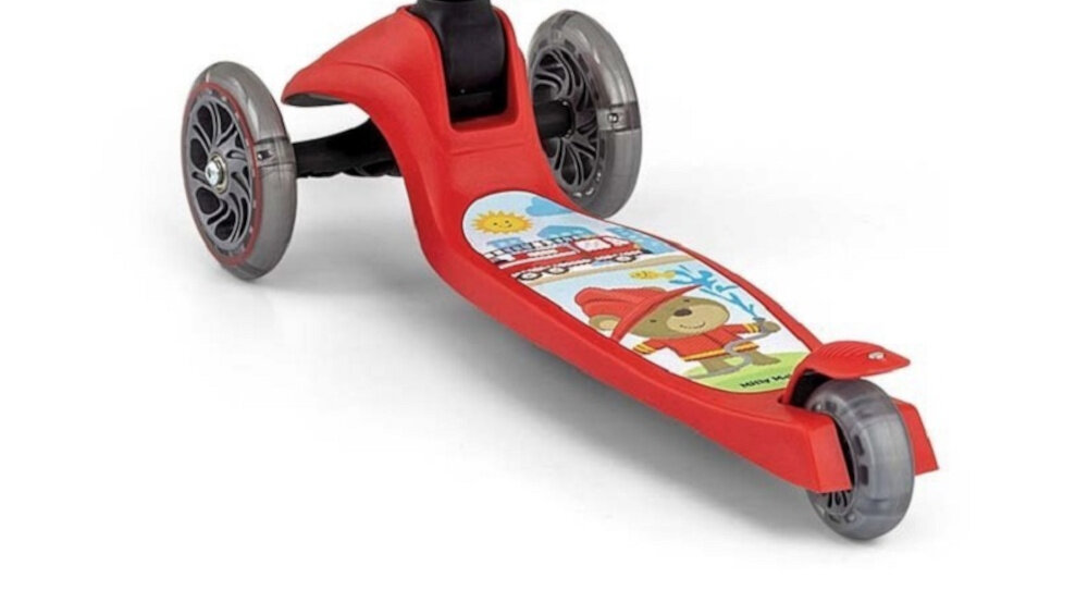 Hulajnoga dla dzieci MILLY MALLY Scooter Fuzzy Czerwony bezpieczenstwo stabilna jazda tylny blotnik funkcja hamulca noznego latwa kontrola dostosowanie predkosci