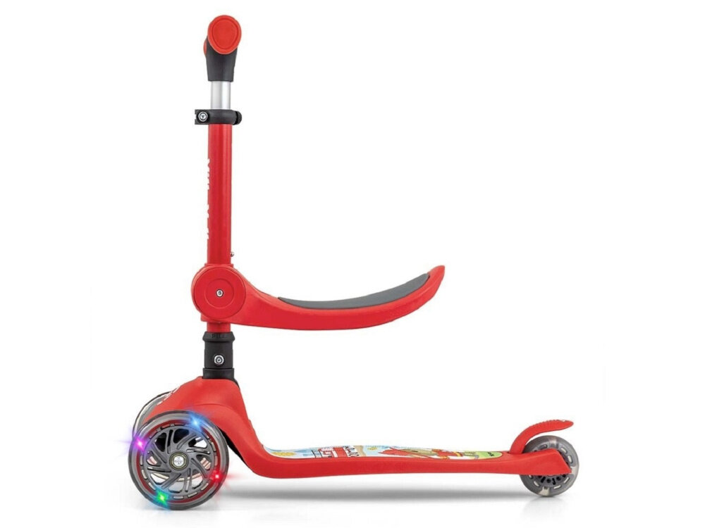 Hulajnoga dla dzieci MILLY MALLY Scooter Fuzzy Czerwony maksymalne obciazenie do 50 kg waga 2,6 kg latwa do przenoszenia i transportu certyfikat bezpieczenstwa CE jakosc zgodnosc z normami bezpieczenstwa