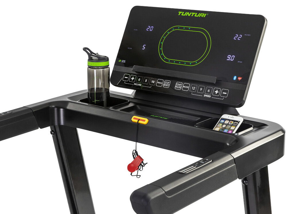 Bieżnia elektryczna TUNTURI Competence T20 2570W 16km-h czytelny wyswietlacz LED zdrowie dobre samopoczucie uchwyt na tablet/smartfon uchwyt na bidon