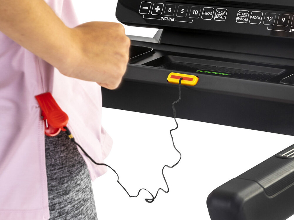 Bieżnia elektryczna TUNTURI Competence T20 2570W 16km-h bezpieczenstwo klucz bezpieczenstwa pelna kontrola nad urzadzeniem