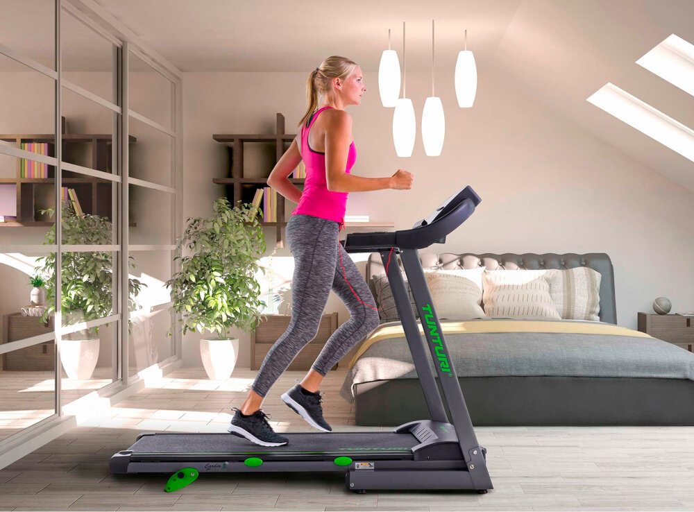 Bieżnia elektryczna TUNTURI Cardio Fit T30 1100W 12km-h trening cardio trening w domu wygoda funkcjonalnosc kondycja zdrowie